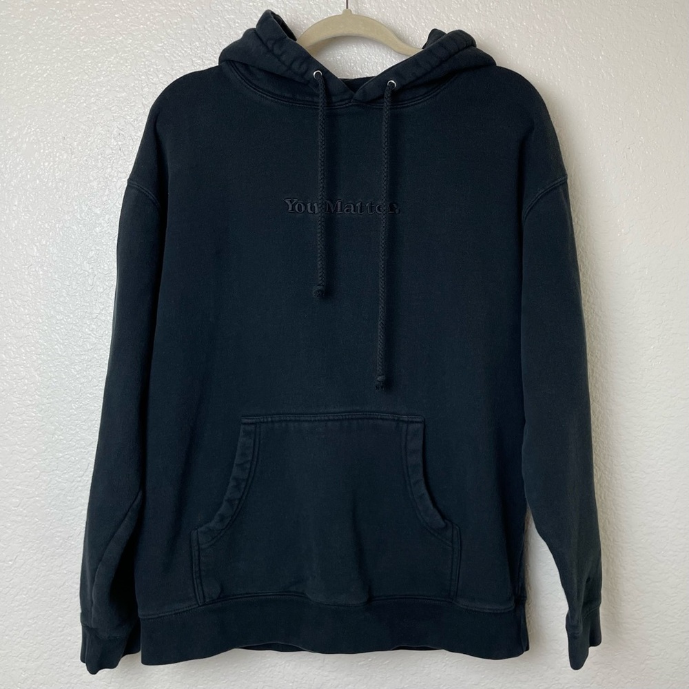 You Matter Demetrius Harmon Special Edition Black Monochrome Embroidered Hoodie